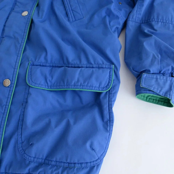 Vintage Sport Mobility Blue w Green Line Zip Up Ski Winter Jacket Coat S - Picture 6 of 14